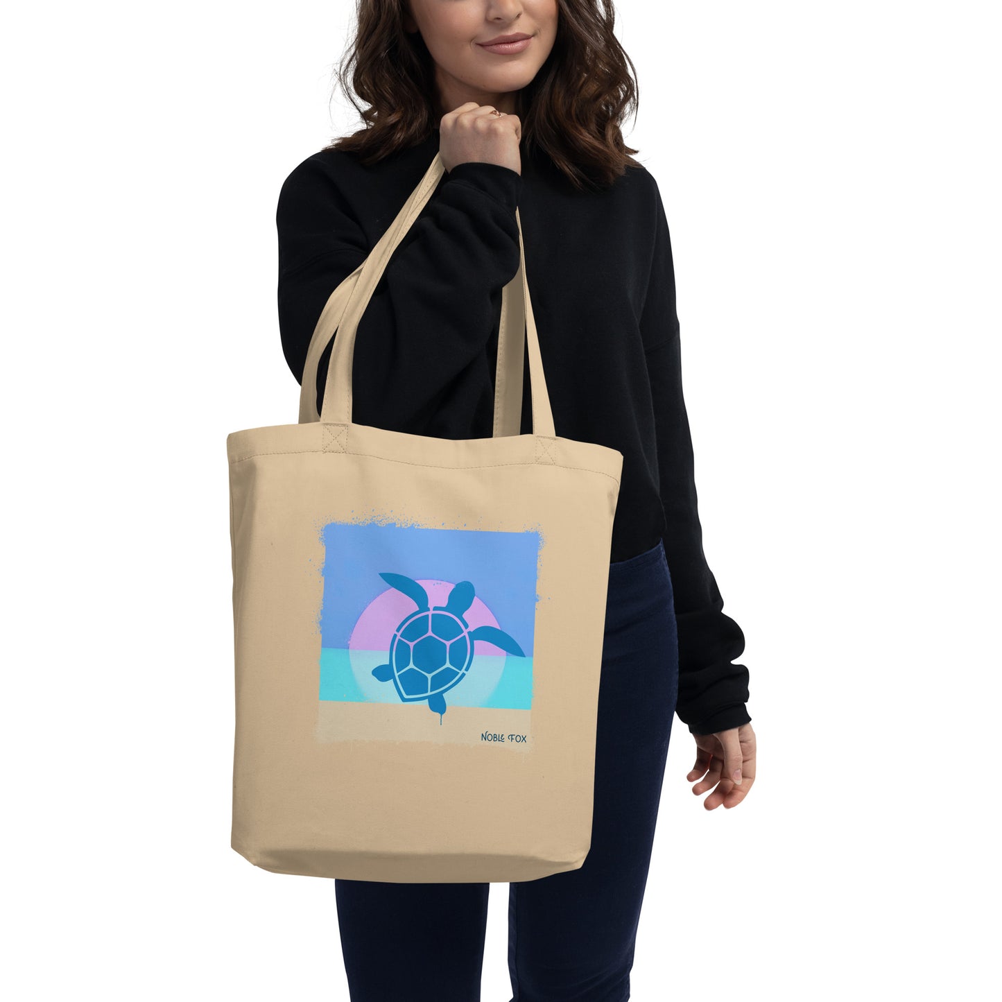 Turtle Sunset Eco Tote Bag